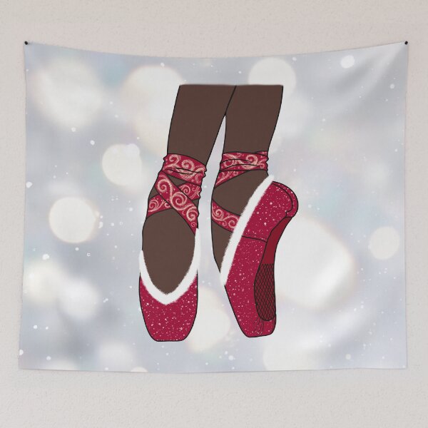 Item preview, Christmas Red Pointe Ballet Shoes designed and sold by theBlueKazoo.