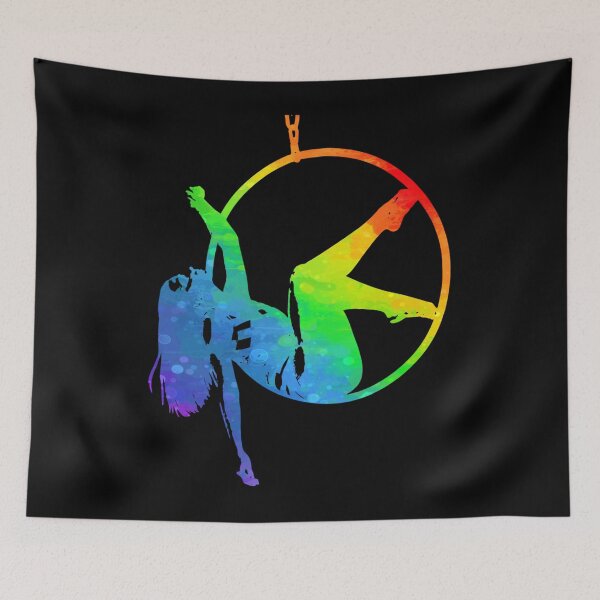 Item preview, Hanging Aerialist Aerial Dancer Rainbow Tie Dye Circus Ring designed and sold by HolmesMillie1.
