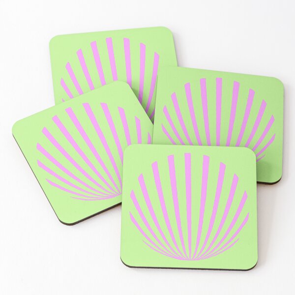 Item preview, Art Deco Shell Pattern Pink and Green designed and sold by AlteredAtelier.