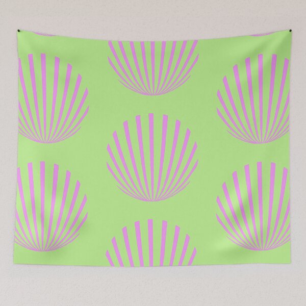 Item preview, Art Deco Shell Pattern Pink and Green designed and sold by AlteredAtelier.
