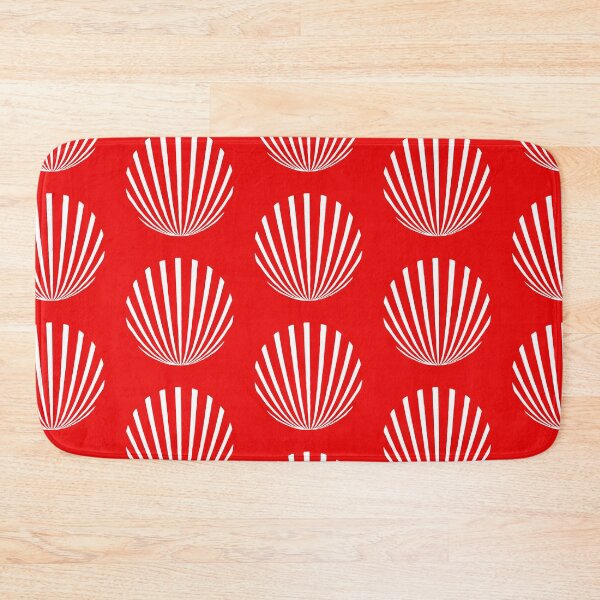 Item preview, Art Deco Shell Pattern White on Red designed and sold by AlteredAtelier.
