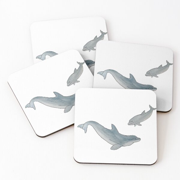 Item preview, Two Bottlenosed Dolphins Watercolor by Kobeh Alaska designed and sold by Kobeh.