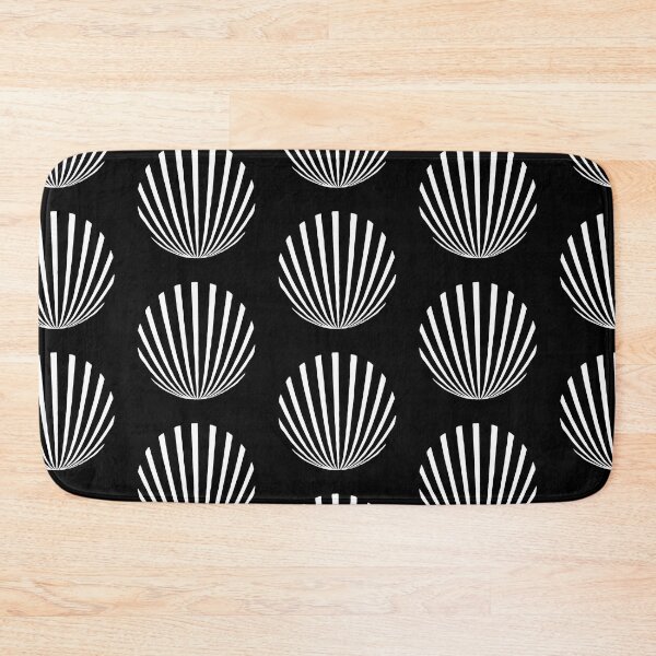 Item preview, Art Deco Shell Pattern White on Black designed and sold by AlteredAtelier.
