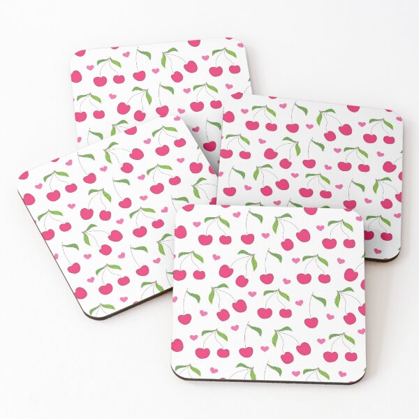 Item preview, Cherries & Hearts Pattern designed and sold by cuteCREEPshop.