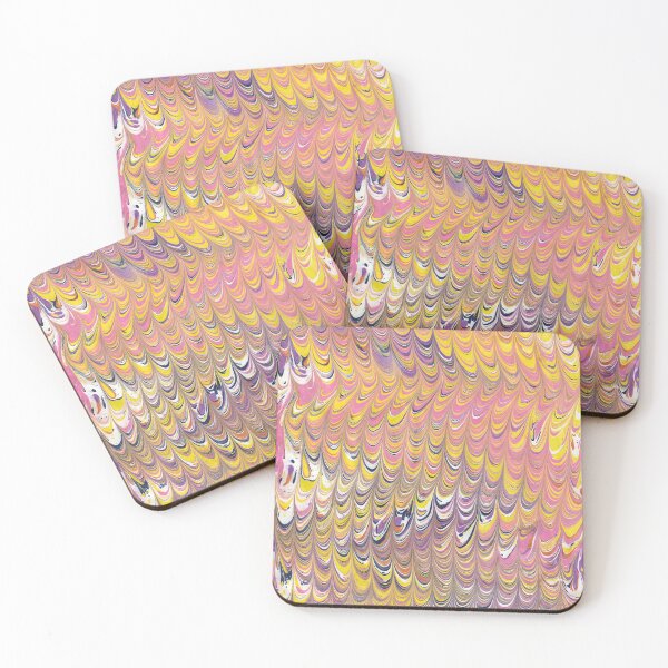 Item preview, Combed marbling with yellow and pink hues designed and sold by liquid-dreams.