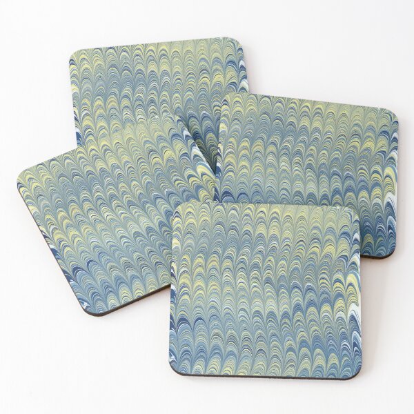 Item preview, Combed marbling with yellow and blue hues designed and sold by liquid-dreams.