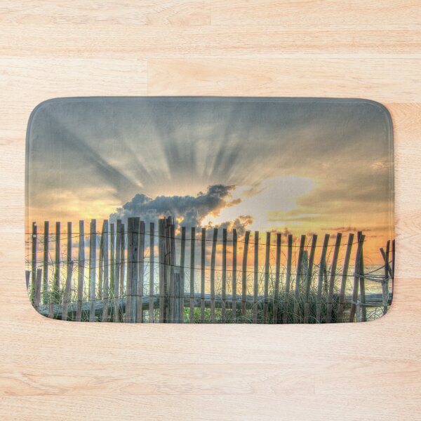Item preview, Wooden fence on sand dunes at sunrise designed and sold by Steven Kight.