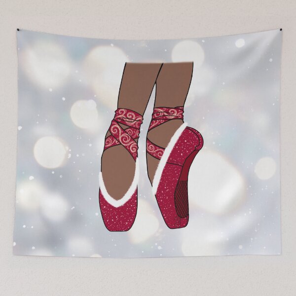 Item preview, Christmas Red Pointe Ballet Shoes designed and sold by theBlueKazoo.