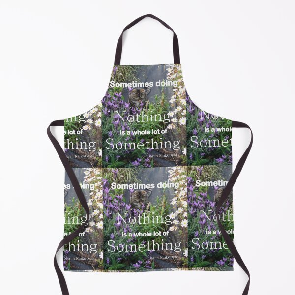 Item preview, Tabby Cat Purple Flowers Doing Nothing Quote designed and sold by Sarah Rajkotwala.