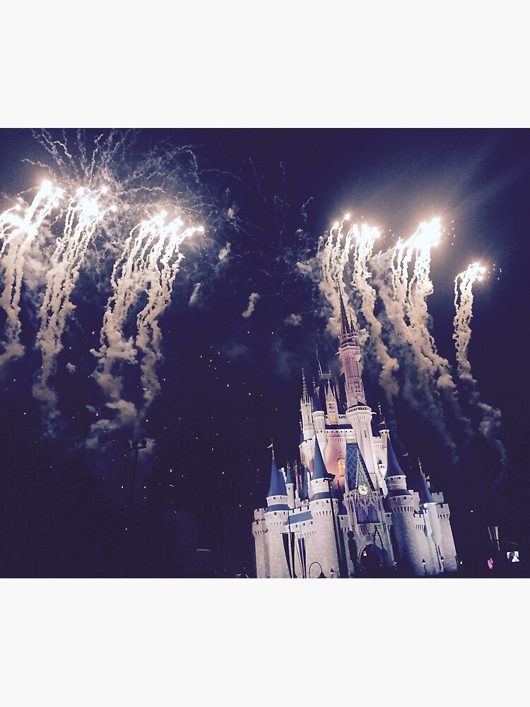 Magic Kingdom Castle With Fireworks by samroxhersox