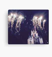Magic Kingdom Castle With Fireworks Canvas Print