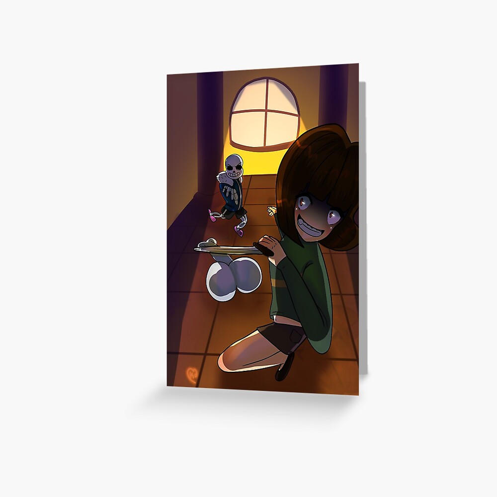 Sans and Chara fighting  Greeting Card for Sale by QuirkyTaco