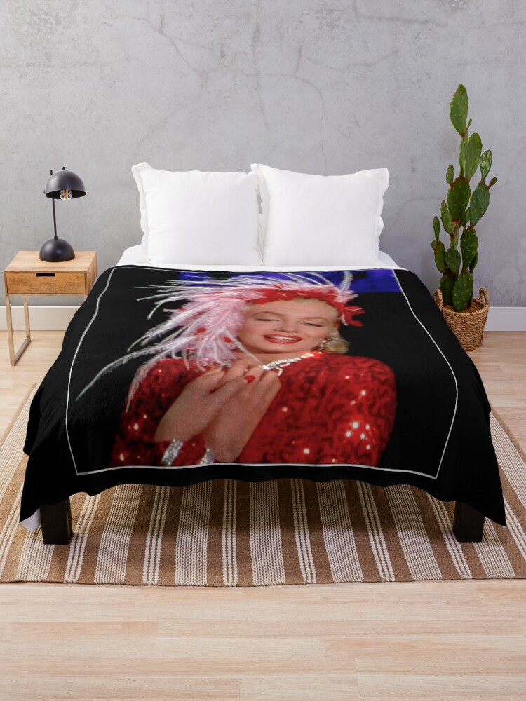 MARILYN MONROE Beauty in Red Feathers Print