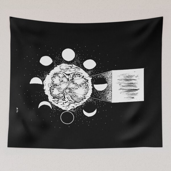 Item preview, Iconogram Moon Phases Design White on Black designed and sold by alive-breathing.