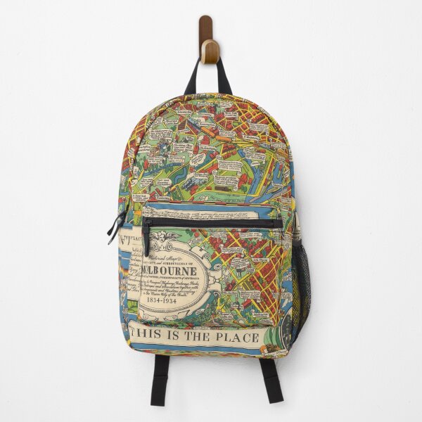 Item preview, 1934 Vintage pictorial map of Melbourne designed and sold by Gin Neko.
