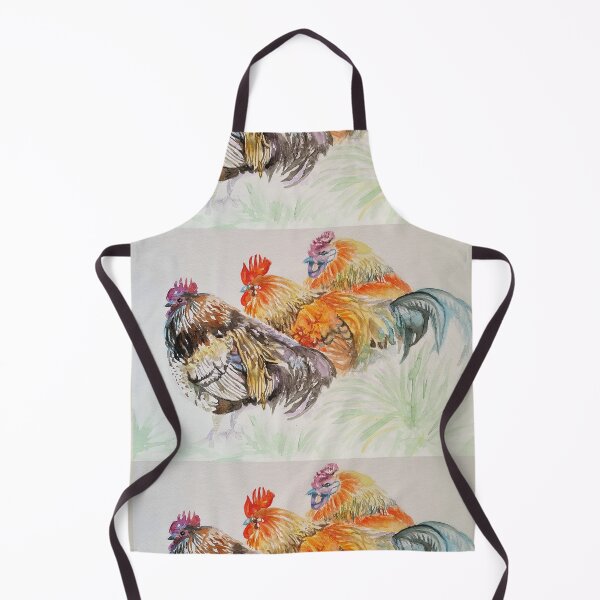 Item preview, Rooster Watercolor Painting - Colorful Chickens designed and sold by Sarah Rajkotwala.