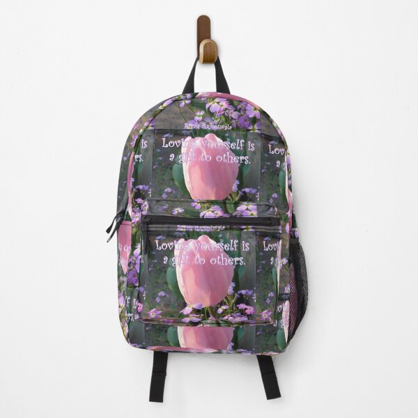 Item preview, Pink Tulip Flowers Loving Yoursellf is a Gift quote - Inspirational Quotes designed and sold by Sarah Rajkotwala.