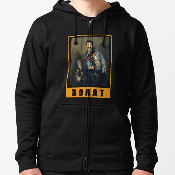 Borat wear mask art Zipped Hoodie