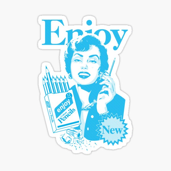 Enjoy Colour Pencils | Cyan Sticker