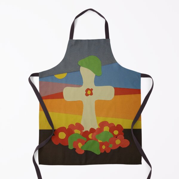 Item preview, Colourful Remembrance Day Soldier's Cross Red Poppies with Yellow Moon designed and sold by GiftsNPatterns.