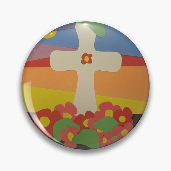 Item preview, Colourful Remembrance Day Soldier's Cross Red Poppies with Yellow Moon designed and sold by GiftsNPatterns.