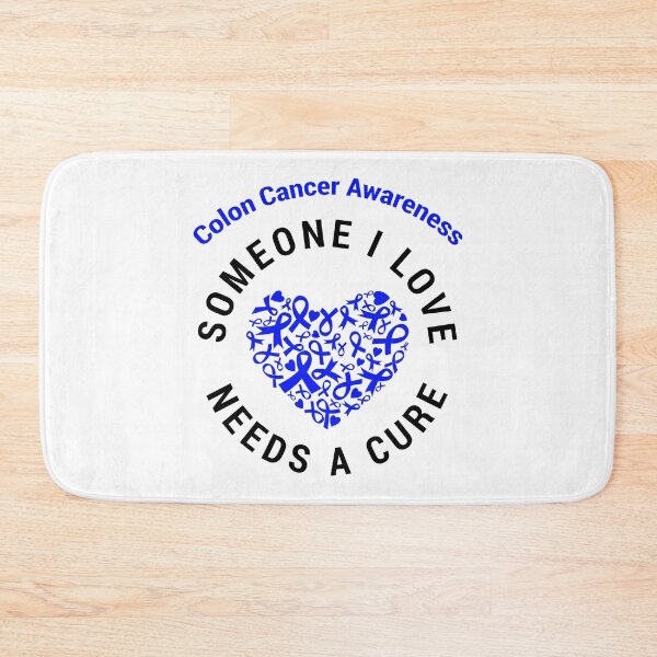Item preview, Colorectal Cancer Blue Ribbon Awareness Heart Support Cure design designed and sold by CreatedByHeidi.
