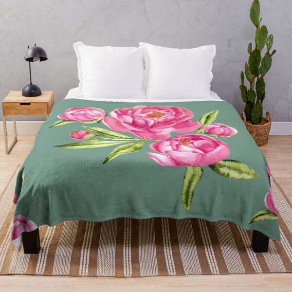 Item preview, Pink Peonies Watercolor Painting designed and sold by Hannah Marie Garcia.