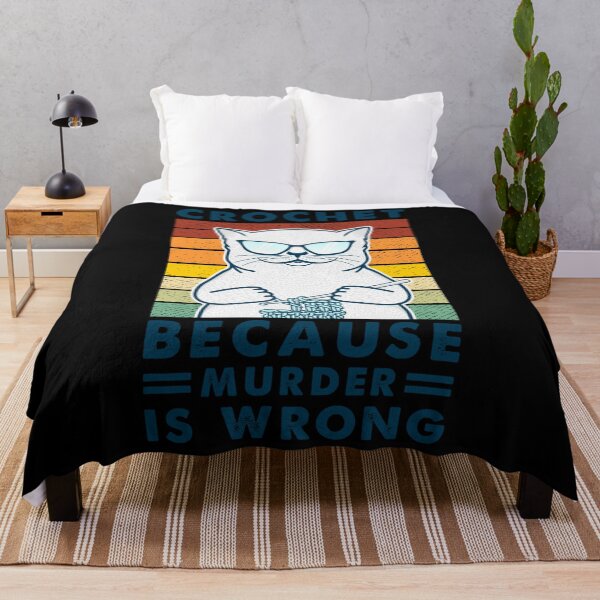 Item preview, Cat Funny Crochet because murder is wrong designed and sold by Christopher221.