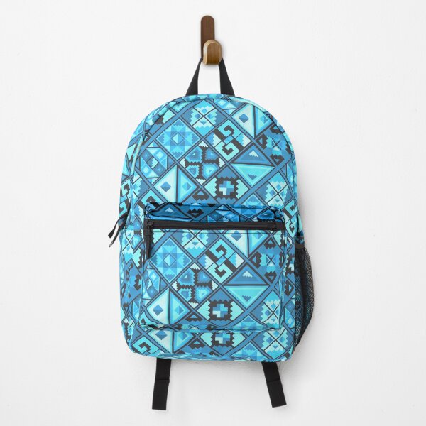 Item preview, Abstract Tribal Folk Geometric Pattern - Blue designed and sold by Wizzles Emporium.