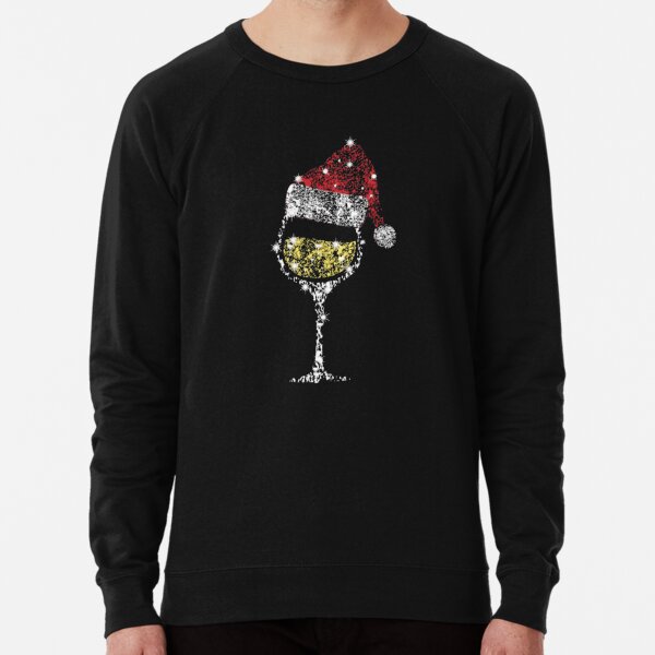 christmas wine glass print sweatshirt