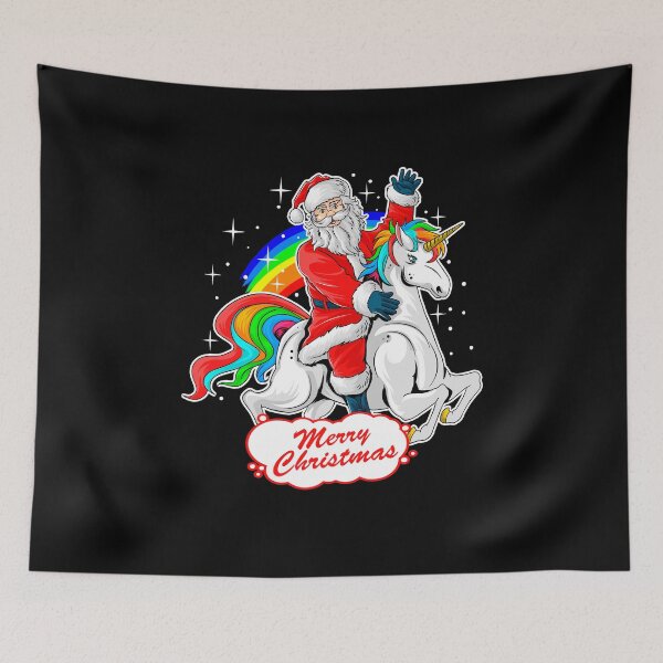 Item preview, Christmas Santa Riding Unicorn, Cute Xmas Rainbow Lover Gift designed and sold by PrintOfi.
