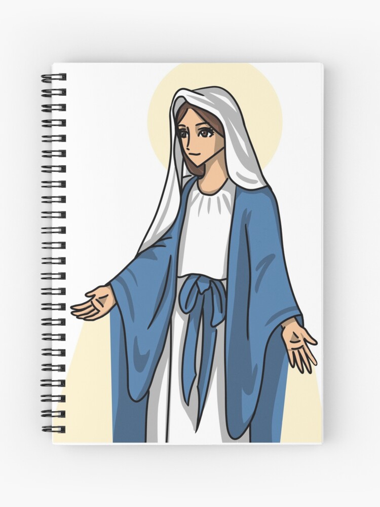 Cuaderno de espiral «Retrato de la Virgen María en estilo anime» de  HeatherPhn | Redbubble