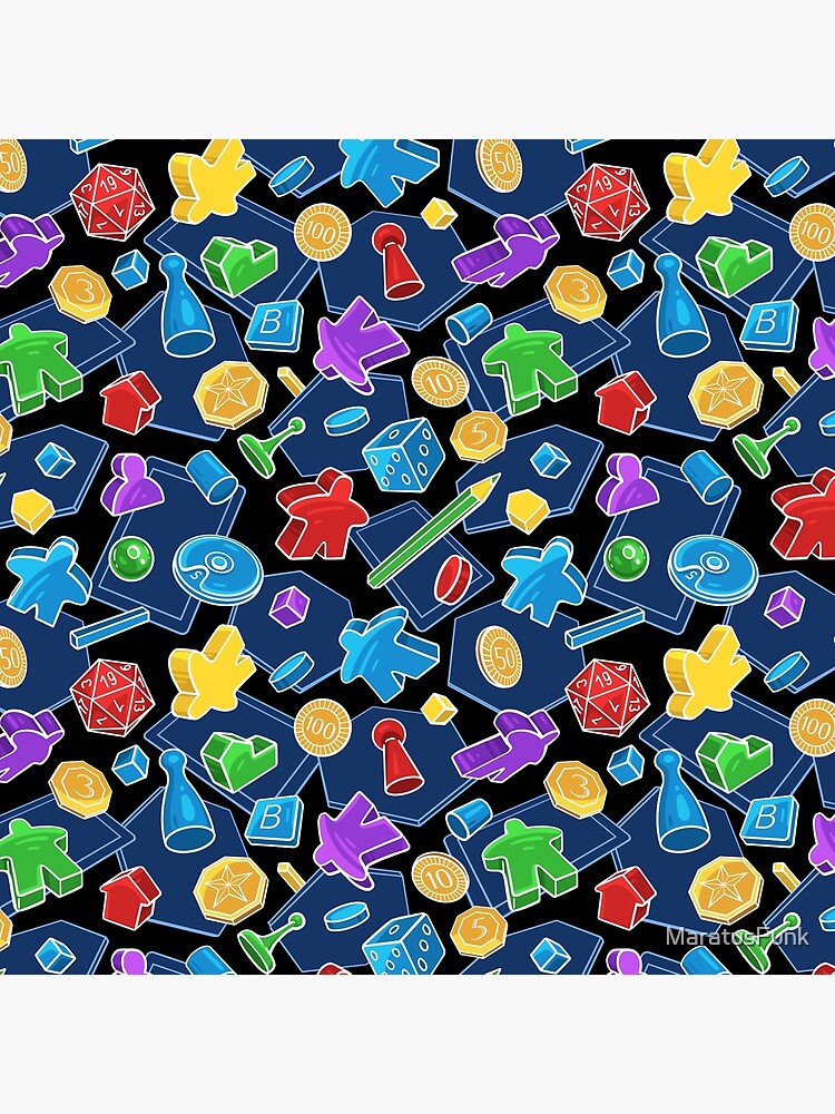 Thumbnail 2 of 2, Tote Bag, Tabletop Board Game Pieces Pattern designed and sold by MaratusFunk.