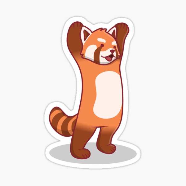 el panda rojo de pie Pegatina