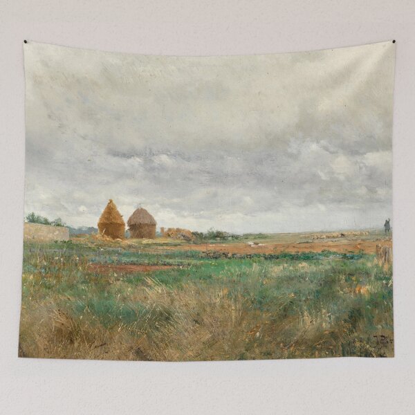 Item preview, Landscape with Haystacks and a Flock of Sheep - Ivan Polhitonov - 1884 designed and sold by CJET.