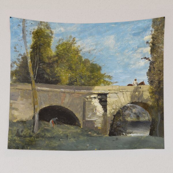 Item preview, Mantes, Two Bridge Arches with a Rider - Jean-Baptiste-Camille Corot designed and sold by CJET.