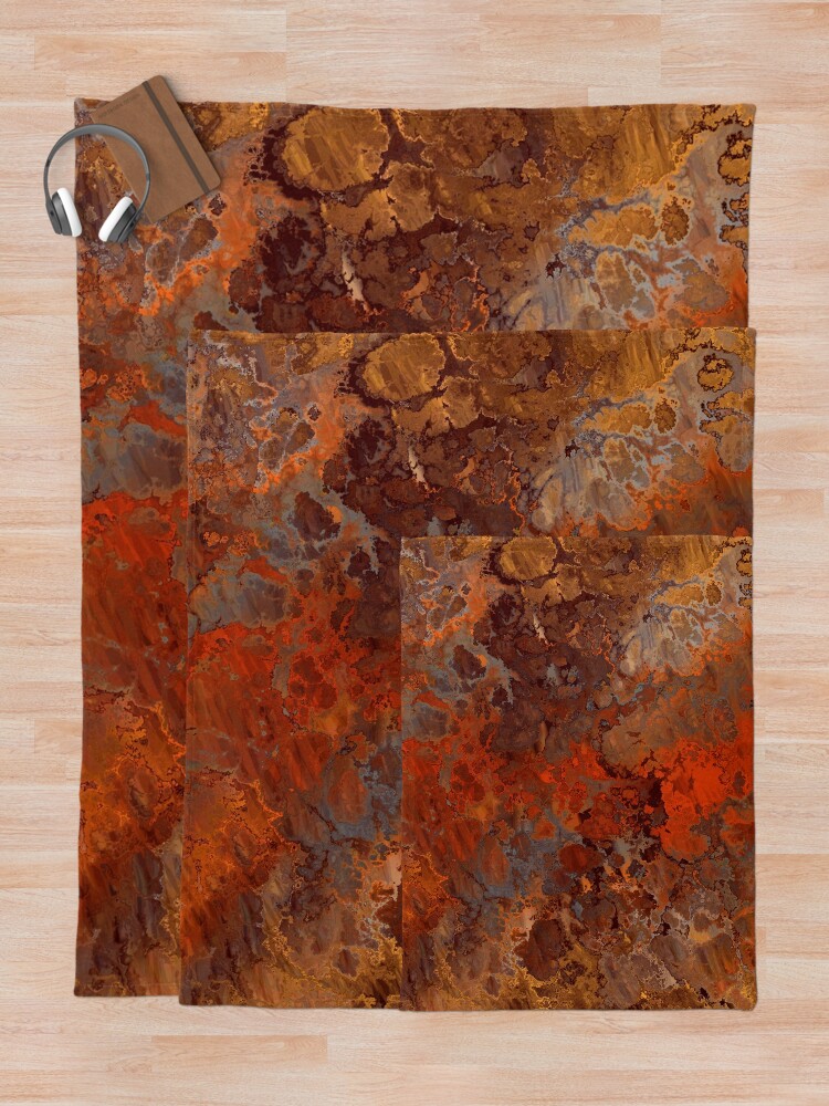 Alternate view of Gold and Rust Throw Blanket