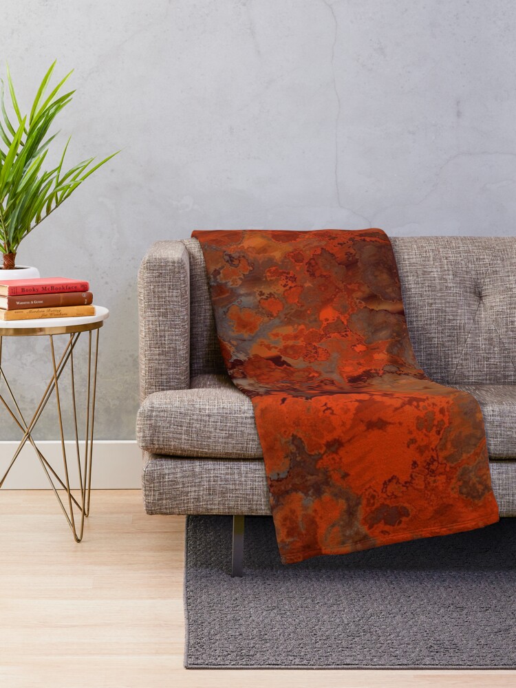 Alternate view of Gold and Rust Throw Blanket