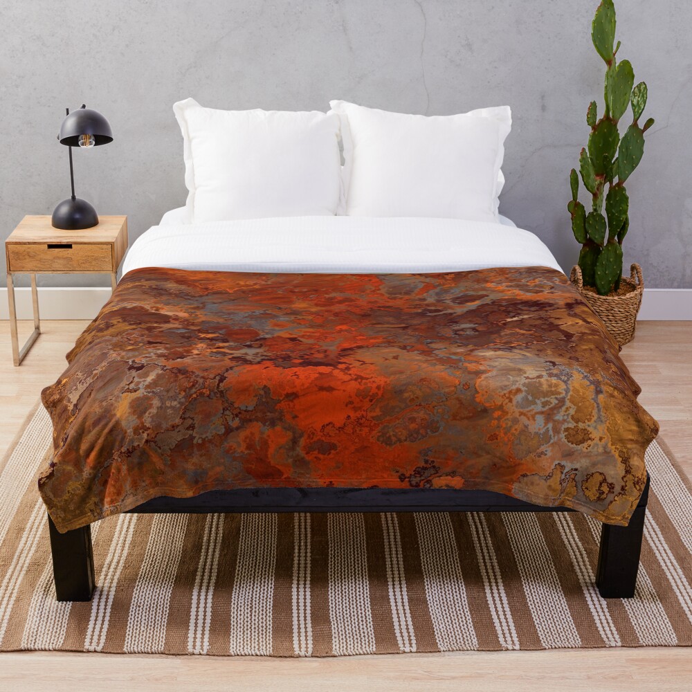 Gold and Rust Throw Blanket