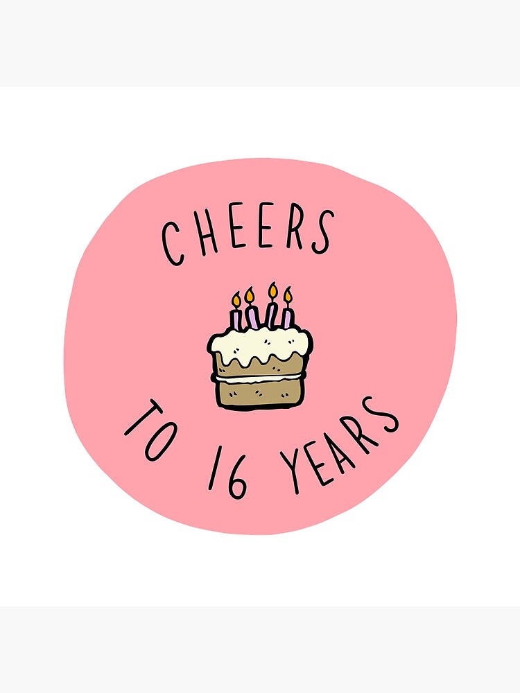 Carte De Vœux Vive Le Gateau D Anniversaire De 16 Ans Par Inspiredtiger Redbubble