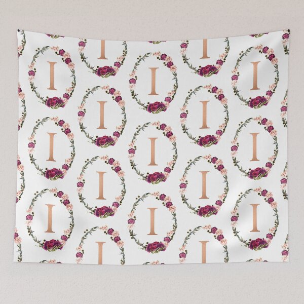 Item preview, Floral Gold Monogram ‘I’  designed and sold by PAPERPLAN.