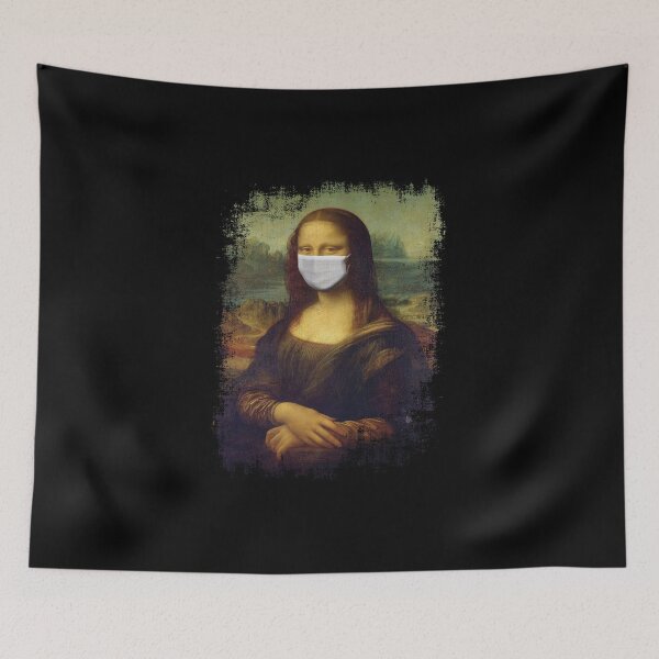 Item preview, Retro Vintage Mona Lisa With Mask designed and sold by DavisHasari.