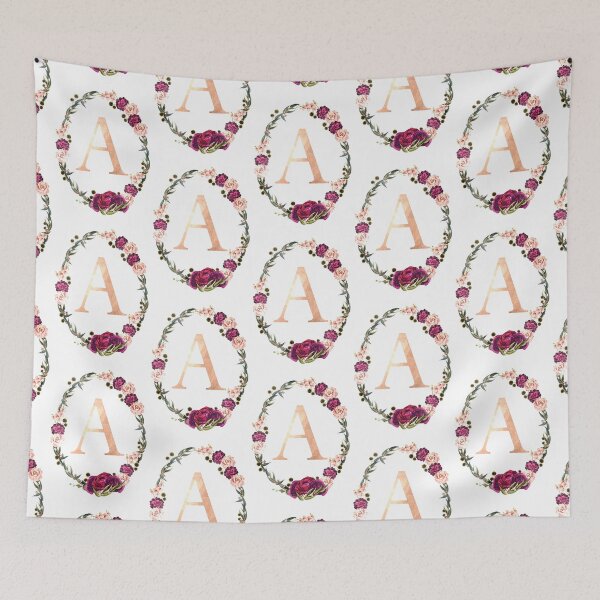 Item preview, Monograma floral dorado "A" designed and sold by PAPERPLAN.