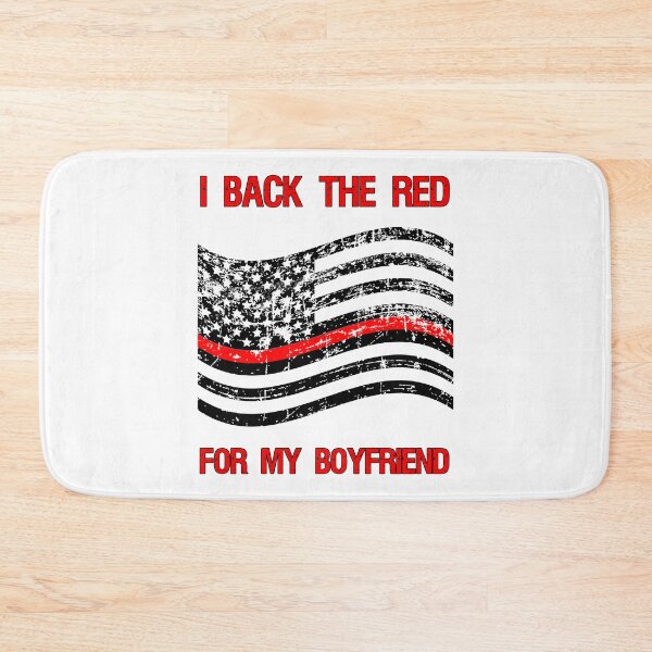 Item preview, Firefighter Boyfriend Flag Red Line American Support Quote  design designed and sold by CreatedByHeidi.