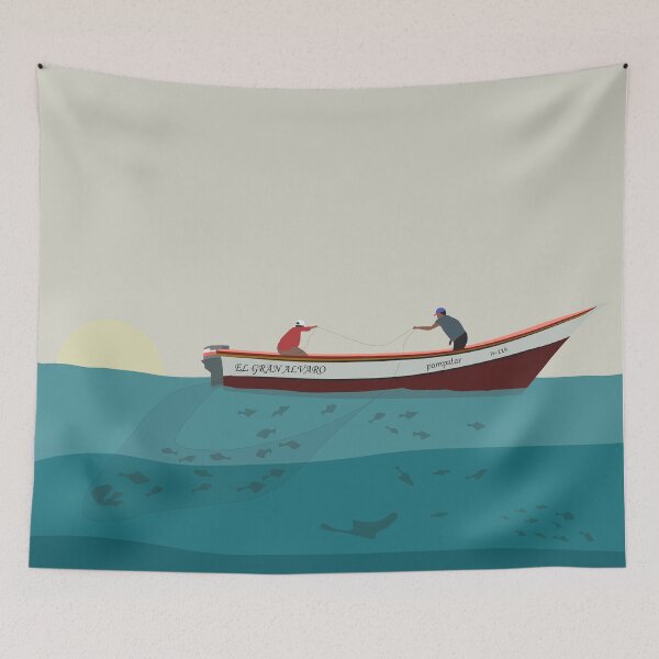 Item preview, artisanal fishing designed and sold by Ilustramery.