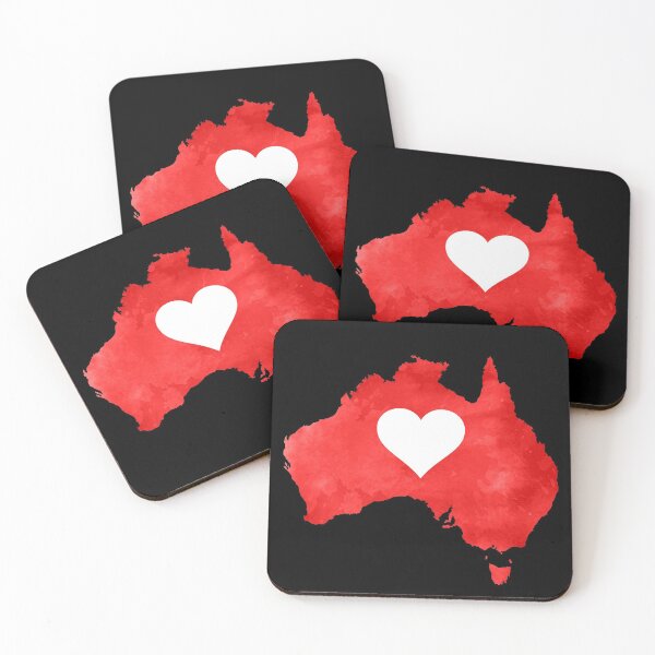 Item preview, Australia Red Watercolor Map  designed and sold by yacine12353.