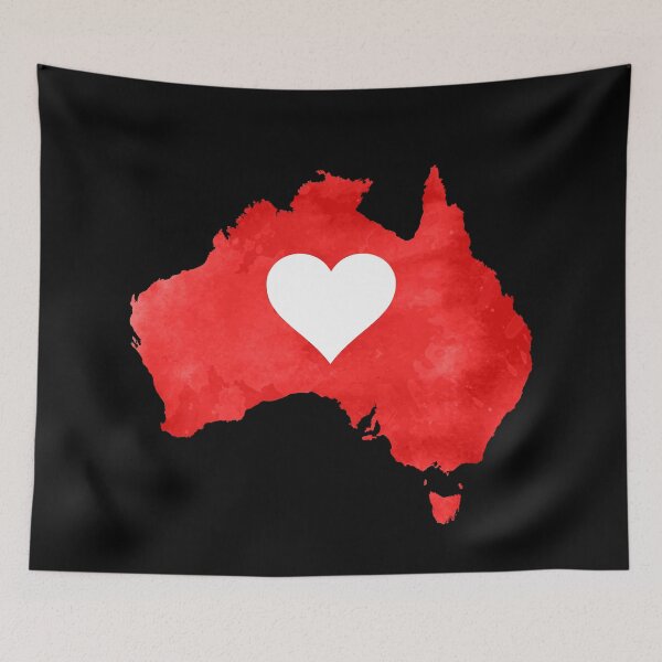 Item preview, Australia Red Watercolor Map  designed and sold by yacine12353.