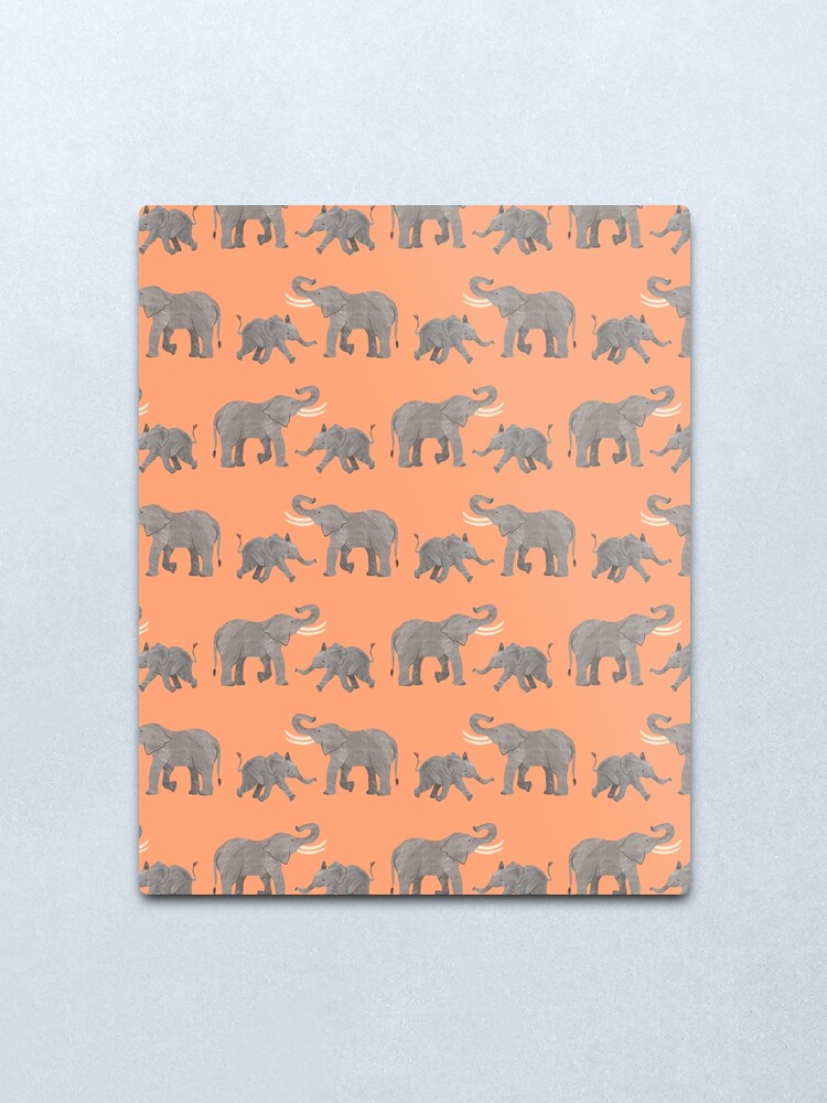 Alternate view of Cheerful Elephants Metal Print