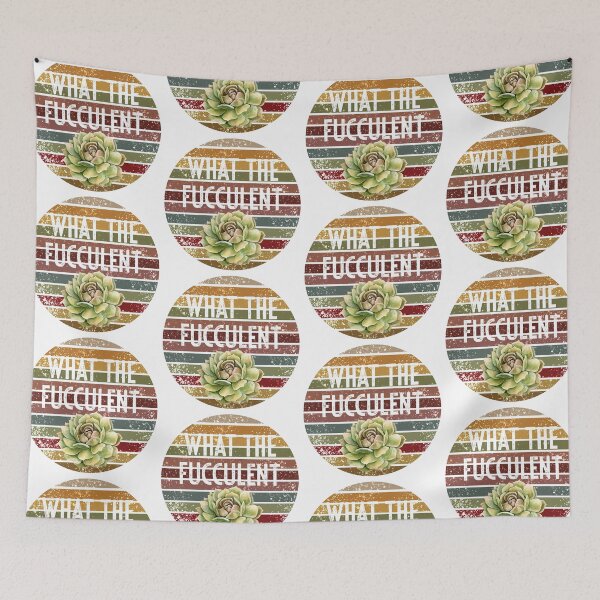 Item preview, What The Fucculent Retro Sun & Succulent designed and sold by FiveDucklings.