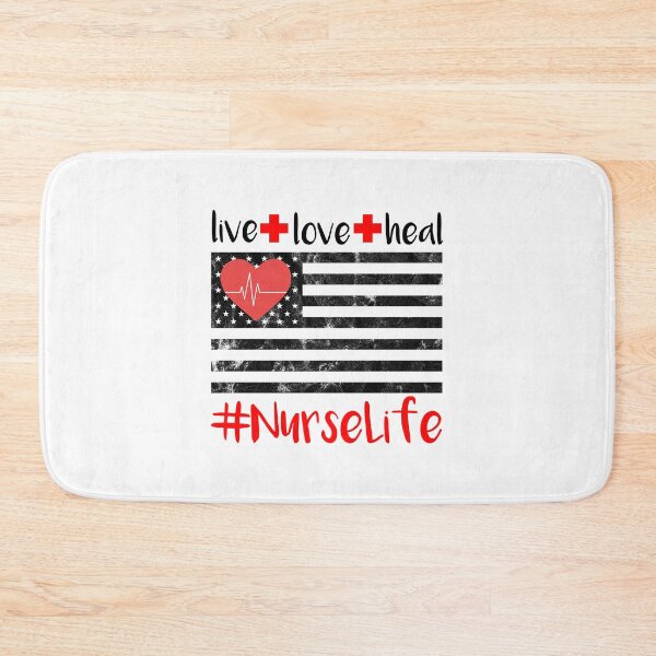 Item preview, Nurse Flag graphic Live Love Heal Heart Life American design designed and sold by CreatedByHeidi.